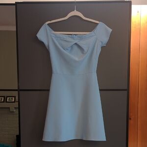 Love Sky Blue Off-Shoulder Mini Dress